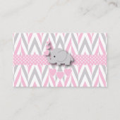 Carte D'accompagnement Baby shower Eléphant rose Gris Raffin 2 (Devant)