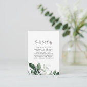 Carte D'accompagnement Baby shower Emerald Greenery Livres pour bébé (Debout devant)