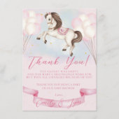Carte D'accompagnement Baby shower Fairytale Pony Stars rose Ballons (Devant)