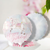 Carte D'accompagnement Baby shower Fairytale Pony Stars rose Ballons