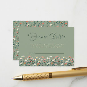 Carte D'accompagnement Baby-Shower Fantaisiste Fleurs de Jardin en Fleur