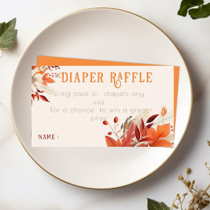 Carte D'accompagnement baby shower feuille à fleurs automne