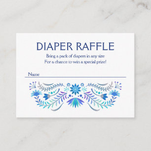 Carte D'accompagnement Baby shower Fiesta Blue Diaper Raffle