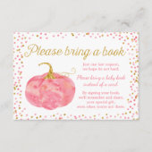 Carte D'accompagnement Baby shower fille Citrouille Aquarelle Apportez un (Devant)