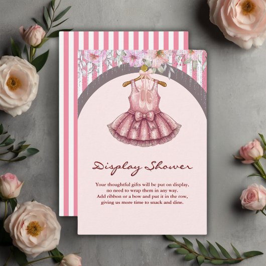 Carte D'accompagnement Baby shower Fille de Ballet Rose Tutu Ballerina mo