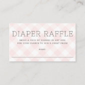 Carte D'accompagnement Baby shower fille En vichy chair rose douce (Devant)