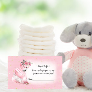 Carte D'accompagnement Baby shower Flamant rose d'aquarelle rose