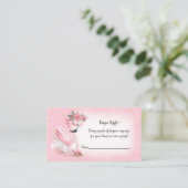 Carte D'accompagnement Baby shower Flamant rose d'aquarelle rose (Debout devant)