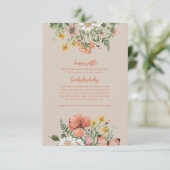 Carte D'accompagnement Baby shower fleur sauvage (Debout devant)