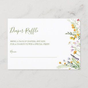 Carte D'accompagnement Baby shower fleur sauvage du billet Diaper