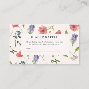 Carte D'accompagnement Baby shower fleur sauvage jeu de tombola