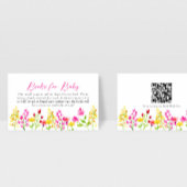 Carte D'accompagnement Baby shower fleur sauvage Livres pour bébé QR Code
