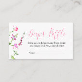 Carte D'accompagnement Baby shower Fleur sauvage  rose carreau (Devant)