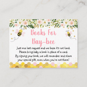 Carte D'accompagnement Baby shower Floral Abee Pink Gold Demande