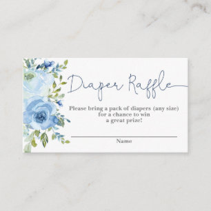 Carte D'accompagnement Baby shower floral bleu Barre de couches