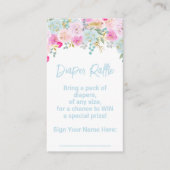 Carte D'accompagnement Baby shower floral bleu chevalier (Devant)
