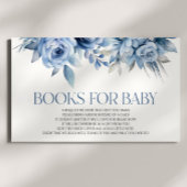 Carte D'accompagnement Baby shower Floral Bleu Dusty Livres Pour Bébé