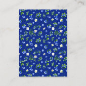 Carte D'accompagnement Baby shower floral bleuet demande de réservation (Dos)