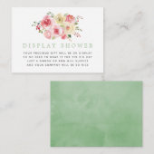 Carte D'accompagnement Baby shower floral et brasseur (Devant / Derrière)