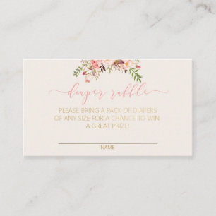 Carte D'accompagnement Baby shower Floral Girl Rose au baril de baguette 