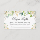 Carte D'accompagnement Baby shower floral or vert Raffle de couches de  (Devant)