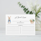 Carte D'accompagnement Baby shower Floral Peter Rabbit Enclôture de recet (Debout devant)