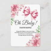 Carte D'accompagnement Baby shower Floral Pink Bow (Devant)