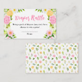 Carte D'accompagnement Baby shower floral rose et jaune Raffin (Devant / Derrière)