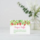 Carte D'accompagnement Baby shower floral rose fraise Raffin (Debout devant)