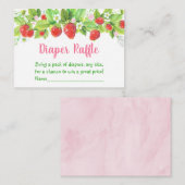 Carte D'accompagnement Baby shower floral rose fraise Raffin (Devant / Derrière)