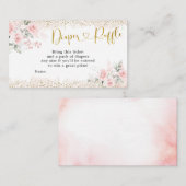 Carte D'accompagnement Baby shower floral rose pâle Raffin (Devant / Derrière)