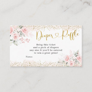 Carte D'accompagnement Baby shower floral rose pâle Raffin