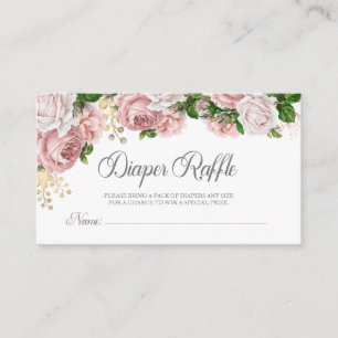 Carte D'accompagnement Baby shower floral rose pâle Raffin