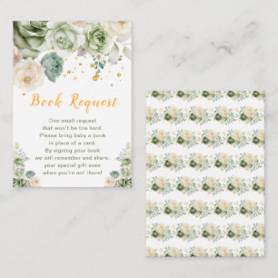 Carte D'accompagnement Baby shower Floral vert et crème Demande de réserv