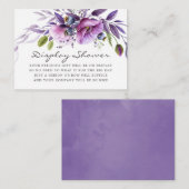 Carte D'accompagnement Baby shower Floral Violet douche (Devant / Derrière)