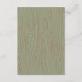 Carte D'accompagnement Baby shower forestier de la Chouette rustique (Dos)