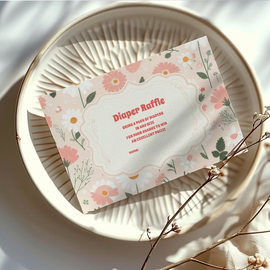 Carte D'accompagnement Baby shower fraise Berry Diapper Raffe