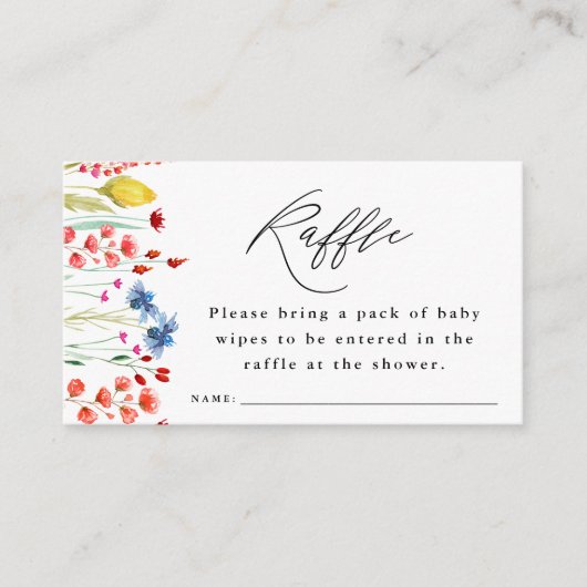 Carte D'accompagnement Baby shower frontière fleur sauvage (Devant)