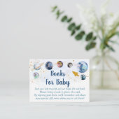 Carte D'accompagnement Baby shower Galaxy Blue Gold Demande de réservatio (Debout devant)