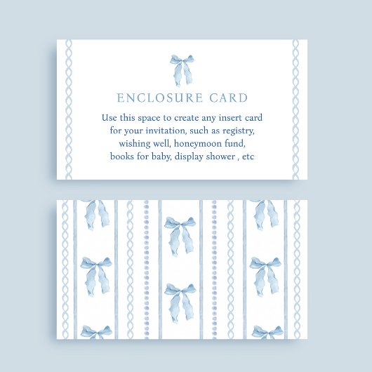 Carte D'accompagnement Baby shower Garçon bleu sur mesure