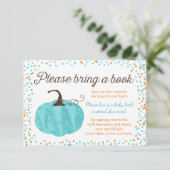 Carte D'accompagnement Baby shower Garçon Citrouille Aquarelle Apportez u (Debout devant)