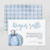 Carte D'accompagnement Baby shower garçon Citrouille bleu (Devant / Derrière)
