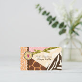 Carte D'accompagnement Baby shower Girls Pink Safari Imprimer Déchets Raf (Debout devant)