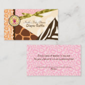 Carte D'accompagnement Baby shower Girls Pink Safari Imprimer Déchets Raf (Devant / Derrière)