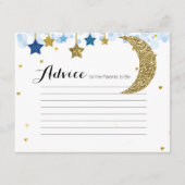 Carte D'accompagnement Baby shower Gold parties scintillant bleu lune con (Devant)
