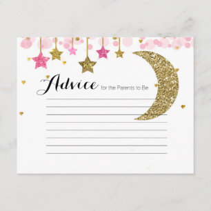 Carte D'accompagnement Baby shower Gold parties scintillant rose lune con