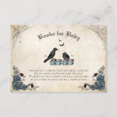 Carte D'accompagnement Baby shower gothique corbeau noir Livres pour bébé (Devant)