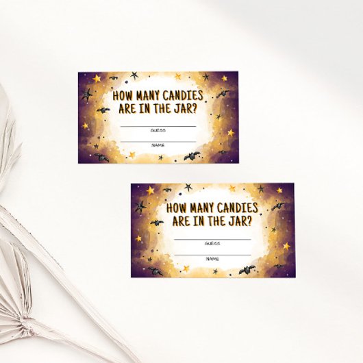 Carte D'accompagnement Baby shower Halloween Jeu Combien de Candies