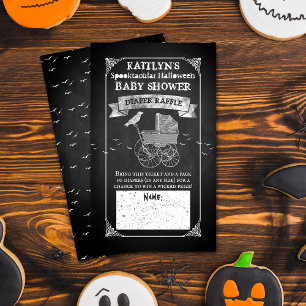 Carte D'accompagnement Baby shower Halloween vintage poutre