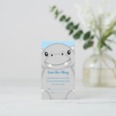 Carte D'accompagnement Baby shower Hippo bleu (Debout devant)